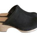 Loft Ann Taylor  transitional clog missy black suede wood heel womens 7.5 slip on Photo 0