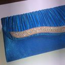 Vintage Blue  & Silver Tone CZ Rhinestone Evening Bag Shoulder Bag Clutch Photo 2