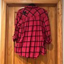 Style & Co  Red and Black Plaid Button Up Shirt with Sequin Stars Top Photo 3