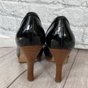 Steve Madden Pawla open toe shiny black & tan high heels women sz 8 Photo 1