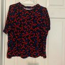 Popsugar  Cherry Dream Women’s Tee shirt Size Xl Red Blue & Black GUC Photo 0