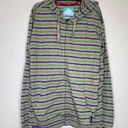 Burton  Striped Blue Green Lightweight Cotton Hoodie EUC Sz Lg Men’s/Unisex Logo Photo 0