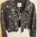 Stoosh  Vintage Denim Cropped Black Constellation Jean Jacket New Size XL Photo 4