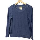 Chaser  Long Sleeve Pleated Casual Blouse Heather Blue Size Small Photo 0