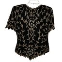 Laurence Kazar Vintage  Silk Beaded Top Photo 4