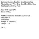 Delicate Illusions  Top Size Small Exotic Top "Nasty Woman" Print Crop Sport Bra Bikini Style Photo 4