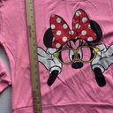 Disney  Minnie Mouse Colorful Long Sleeve Crop Top Nerdy Pink XL Graphic Sweater Photo 2