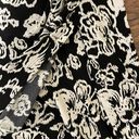 Ralph Lauren Lauren  Floral 3/4 Sleeve Ruched Midi Dress Black White Size 10 Photo 9