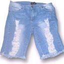 Bermuda EUC Cover Girl Distressed Denim  Shorts, size 11/12 Photo 0