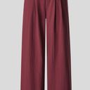 Halara 170.- HighWaisted Plicated Side Pocket Wide Leg Flowy Solid Palazzo Cotton Pants Photo 3