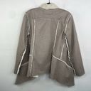 Cavalini  Gray Faux Suede Faux Fur Jacket Size Medium Photo 8