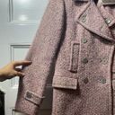 Coach | Wool Blend Tweed Peacoat Satin Detail Pink Beige Sz 4 Photo 3