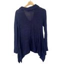 DKNY  Purple & Black Cowl Neck Knit Asymmetrical Hem Sweater S Photo 1