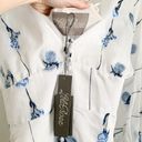 NWT Rare!! Lela Rose White Blue Floral Voile Full Sleeve V neck Midi Dress 10 Photo 13