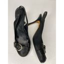  Christian Dior women’s black leather slingback pumps size 38 Photo 5