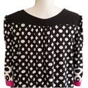 Tiana B  Dress Short Sleeve Knee Length Shift Black White Pink Trim Dress Size 18 Photo 4