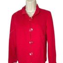 Coldwater Creek  Long Sleeve Lined Red Ribbed 4 Button Front Jacket Size PS #635 Photo 0