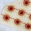 Rebellion Cream & Red Crochet Granny Square Cropped Tank Top Photo 4