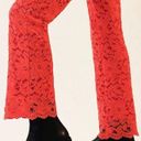 Free People  Red Wild Laces Pull-On Crop Flare Pants Photo 2