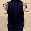 Haute Hippie  Black & Blue Draped Faux Wrap Top XS FLAW Photo 5