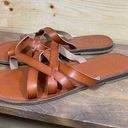 American Eagle  Women's Size 10 Leather Slide Strappy Sandals Brown Durable Soles Photo 0