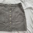 Altar'd State sage green button down denim skirt Photo 2