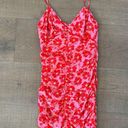 ZARA  pink red floral print ruched party body on mini dress Photo 2