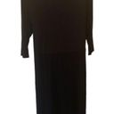 J.Jill  Long Line Slub Knit Top Medium Black Split Sides 3/4 Sleeve Career Photo 4