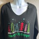 Holiday Time #396 Holiday Long sleeve waffle, hooded Christmas shirt, size medium Photo 1