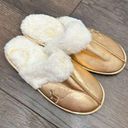 PINK - Victoria's Secret Victoria’s Secret Pink Women’s Medium 7-8 Rose Gold Sherpa Slippers Photo 0