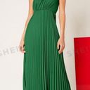 SheIn Green Pleated Formal Dress Photo 1