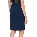 Rebecca Taylor Navy Sheath Dress With Black Lace Inset Photo 1