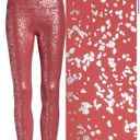 Sweaty Betty Goddess 7/8 Workout Leggings in Red Terrazzo Foil Print Size Medium Photo 3