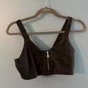 Girlfriend Collective  Front Zip Monroe Black Athletic Sports Bra Women's Size M Photo 1