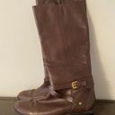Ralph Lauren Tall Brown Boots With Gold Buckles Photo 0