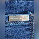 White House | Black Market WHBM Blue Slim Straight Mid Waist Jeans Beaded  Embroidered Floral  Print Sz 8P Photo 5