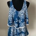 Moon Kiss  Blue/White Floral Romper Size Small Like New Photo 7