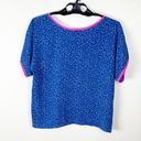 Oscar de la Renta MISS O By  x Neiman Marcus 100% Silk Blue Confetti Top, Small Photo 1