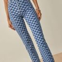 Reformation high waisted blue denim checkered jeans Photo 1