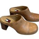 Tommy Hilfiger Vintage 90's Y2K  Block chunky Heel laser cut Clogs, Sz 7 Photo 5