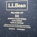 L.L.Bean  Polo Shirt Womens 3XL Blue White Polka Dot Relaxed Fit Short Sleeve Top Photo 8