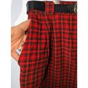 Counterparts Vintage 90's  Plaid Corduroy Bermuda Shorts Pleated Belted Red Blue Photo 8