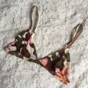 Vintage Y2K 90’s Green Brown Pink Sheer Camo & Floral Triangle Festival Bralette Multiple Photo 1