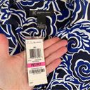 INC NWT  Black Navy White Puff Scroll Long Sleeve Waist Tie Business Casual Dress Photo 4