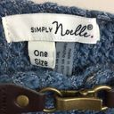 Simply Noelle  Blue Knit  Buckle Sweater Poncho Photo 1