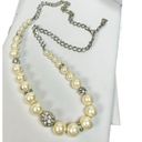 Petal Silver and faux /rhinestone accented long necklace Photo 3