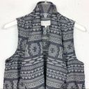 1. State  Open Front Vest Blue & White Geo Print Sm Photo 4