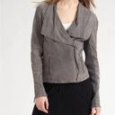 Vince  Drape Suede Leather Jacket in Grey Photo 45