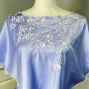 Natori Vintage  Lavender Satin Floral Embroidered Top Large Photo 2