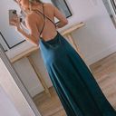 Satin Navy Blue Maxi Dress Photo 1